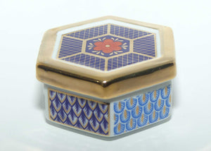 Imari pattern hexagonal trinket box