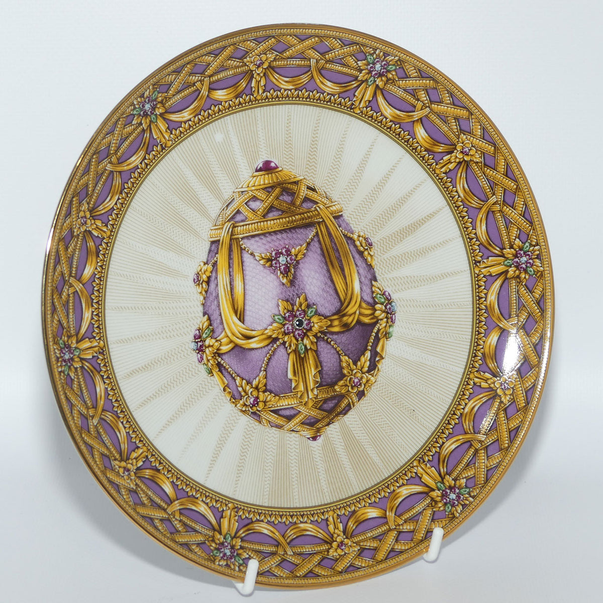 Franklin Mint | Faberge Egg plate | Violets in the Snow | Imperial Egg | Purple