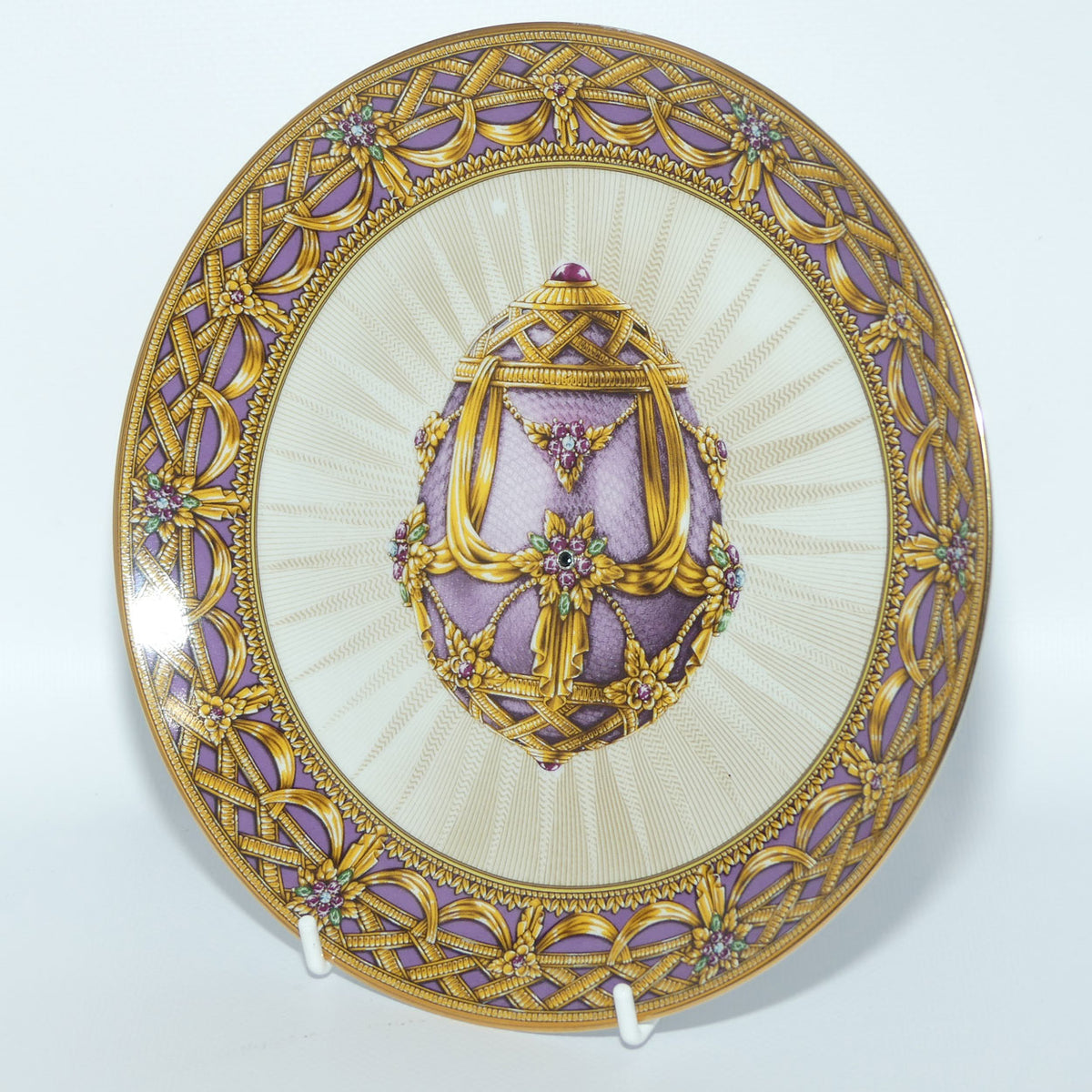 Franklin Mint | Faberge Egg plate | Violets in the Snow | Imperial Egg | Purple