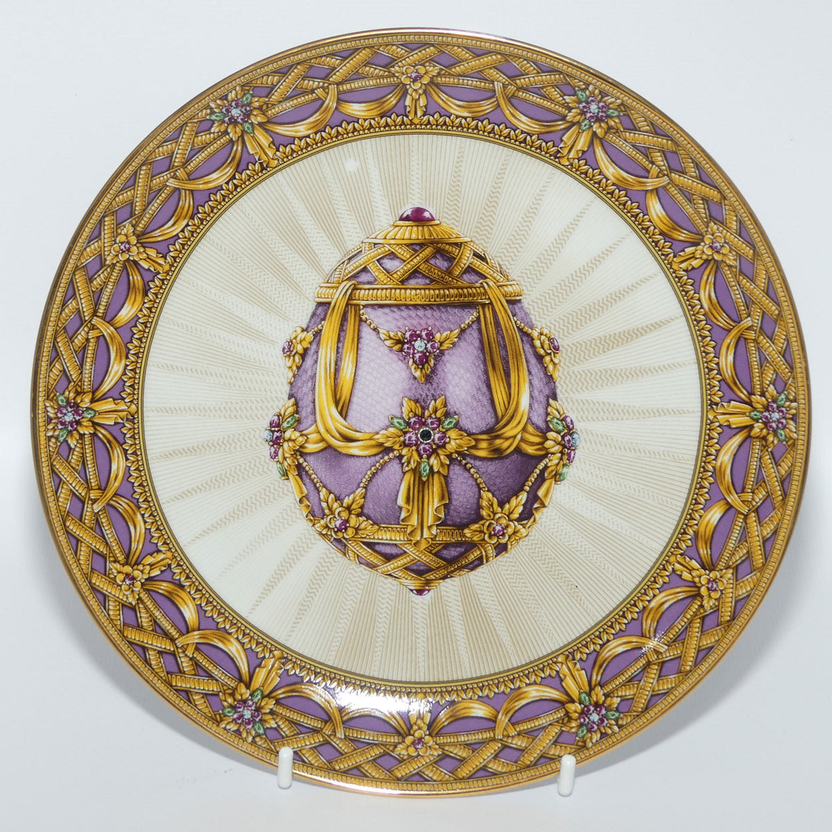 Franklin Mint | Faberge Egg plate | Violets in the Snow | Imperial Egg | Purple