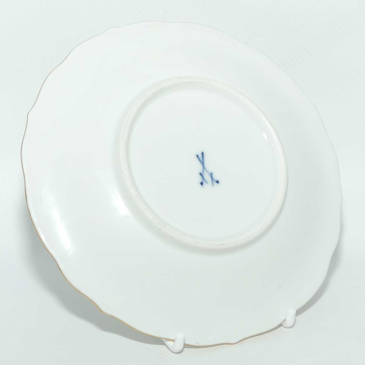 Meissen Blue Dragon with Red Highlights tea trio trimmed with gilt