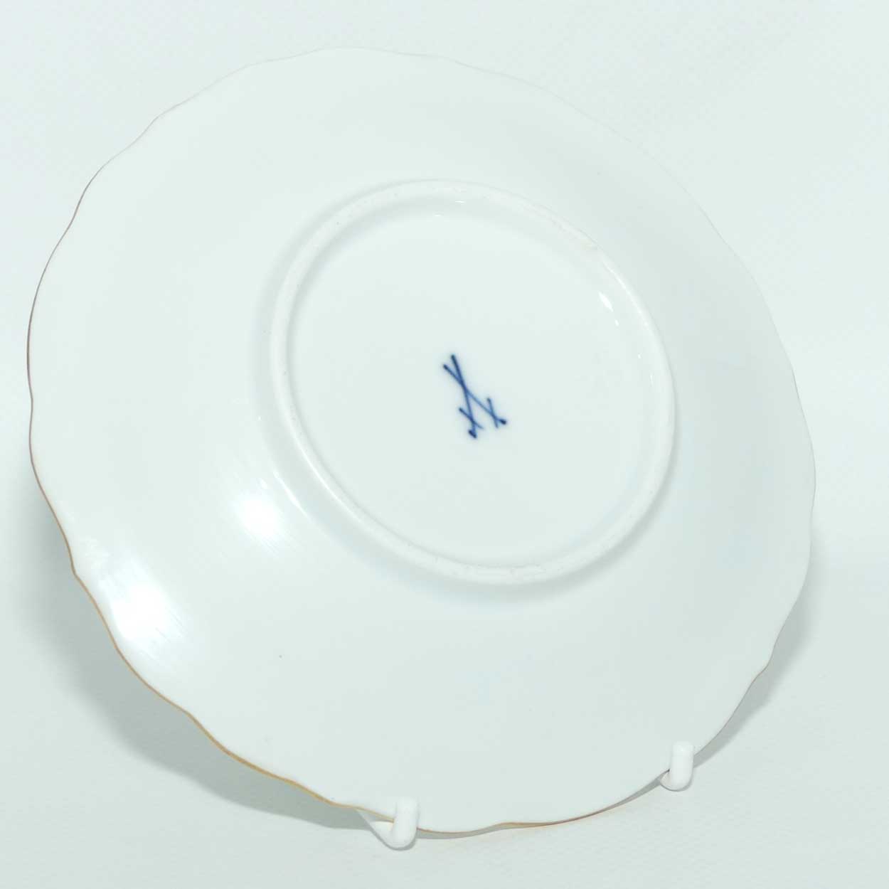 Meissen Green Dragon tea trio trimmed with gilt