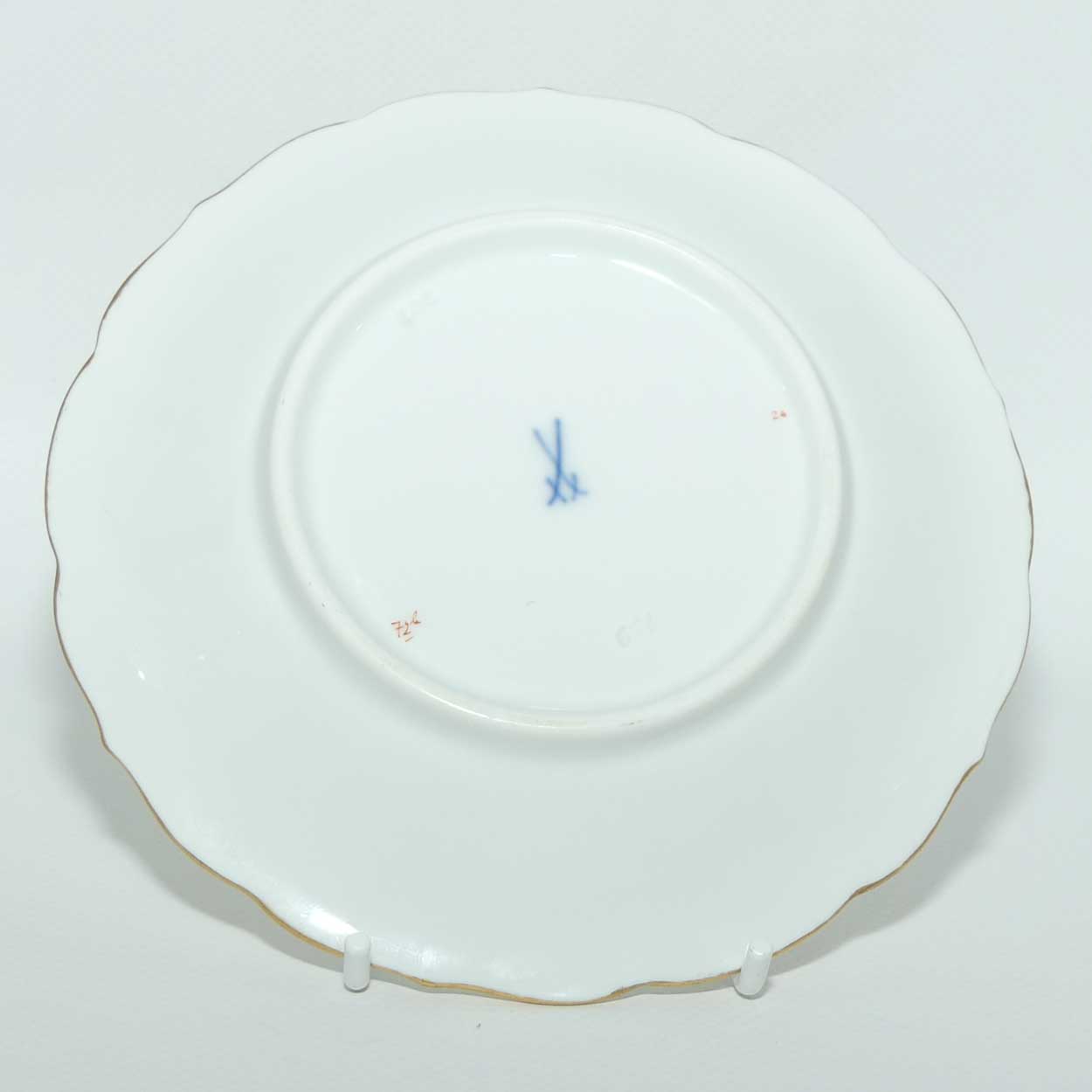 Meissen Red Dragon tea trio trimmed with gilt