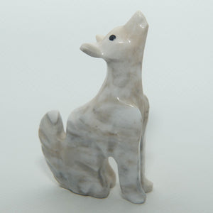 Small Carved Onyx Howling Wolf figure