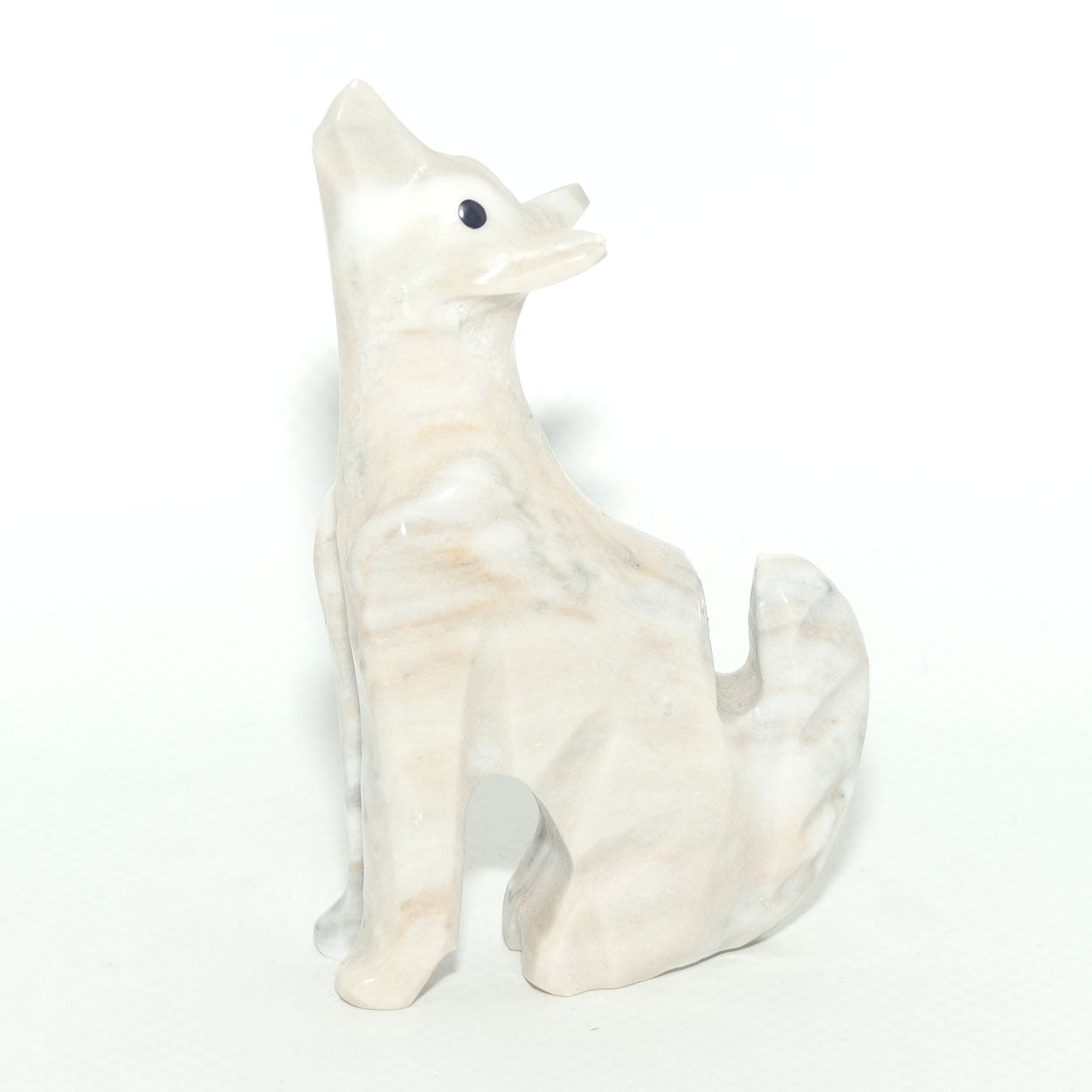 Small Carved Onyx Howling Wolf figure