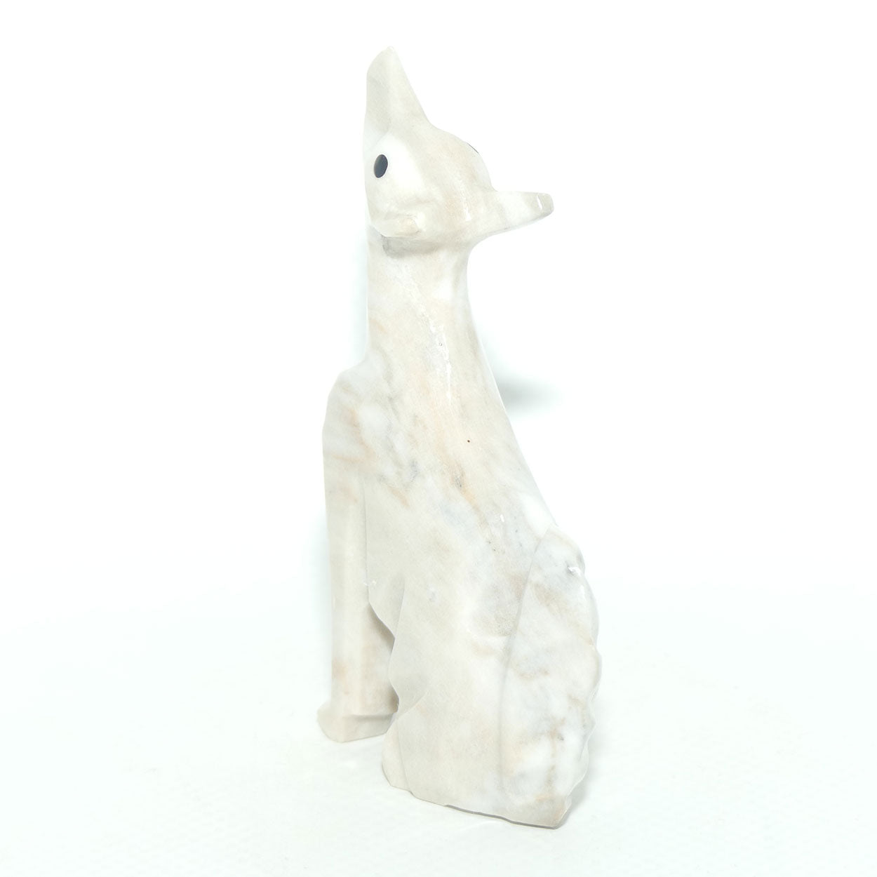 Small Carved Onyx Howling Wolf figure