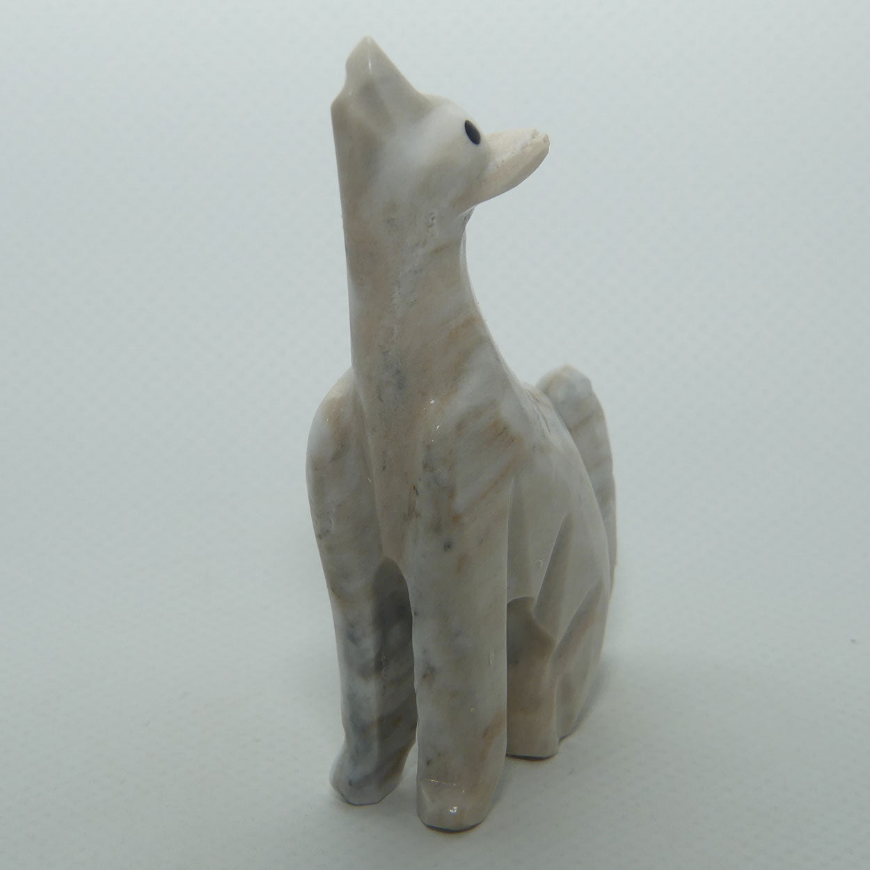 Small Carved Onyx Howling Wolf figure