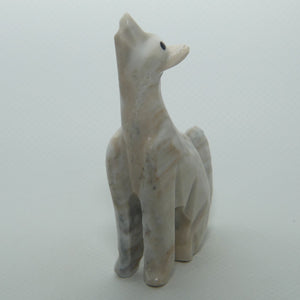 Small Carved Onyx Howling Wolf figure