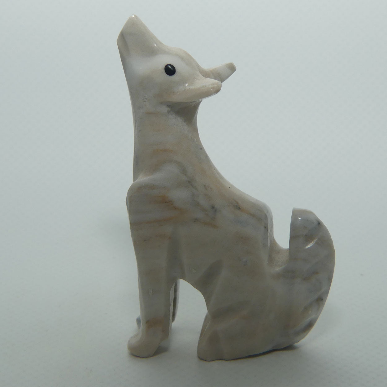 Small Carved Onyx Howling Wolf figure