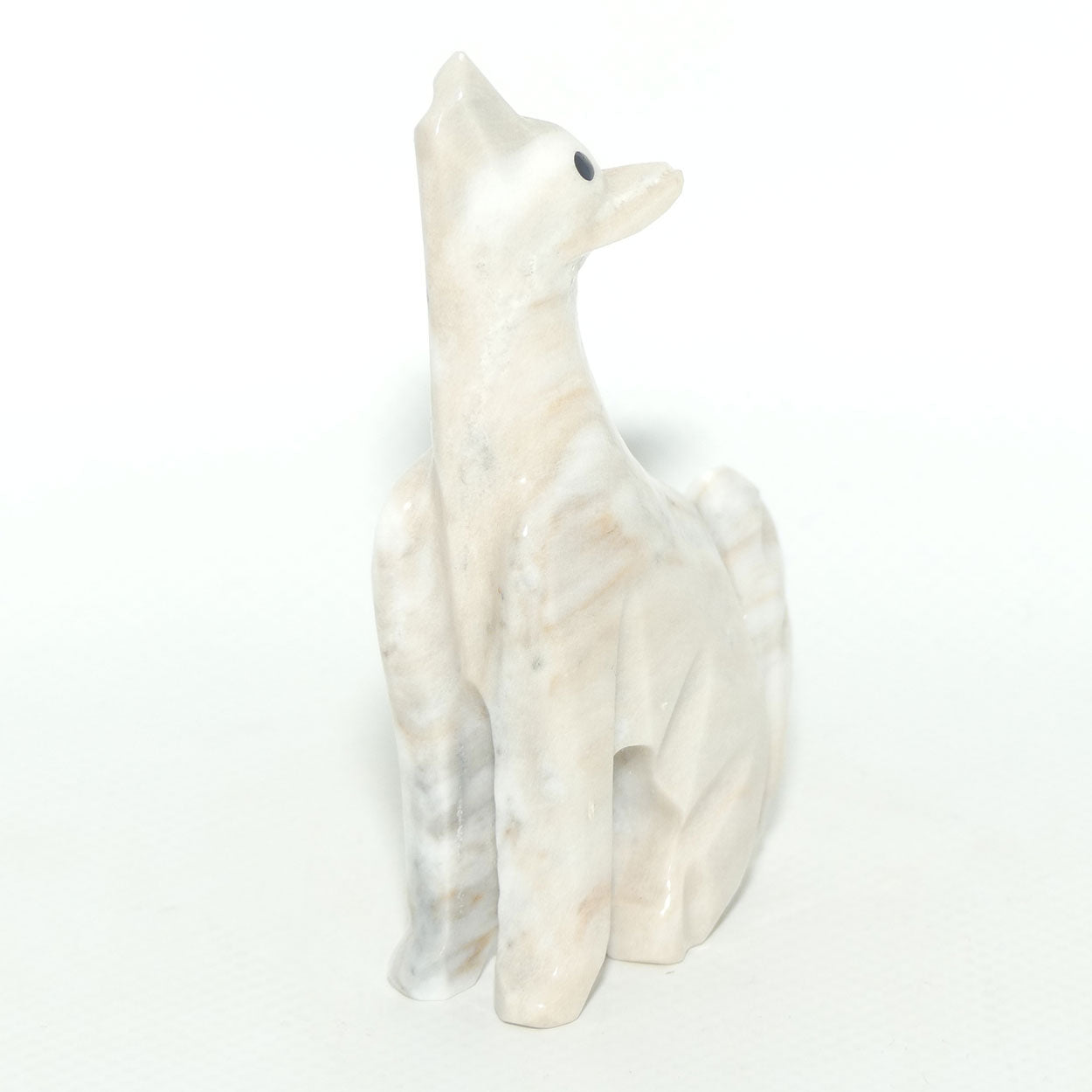 Small Carved Onyx Howling Wolf figure
