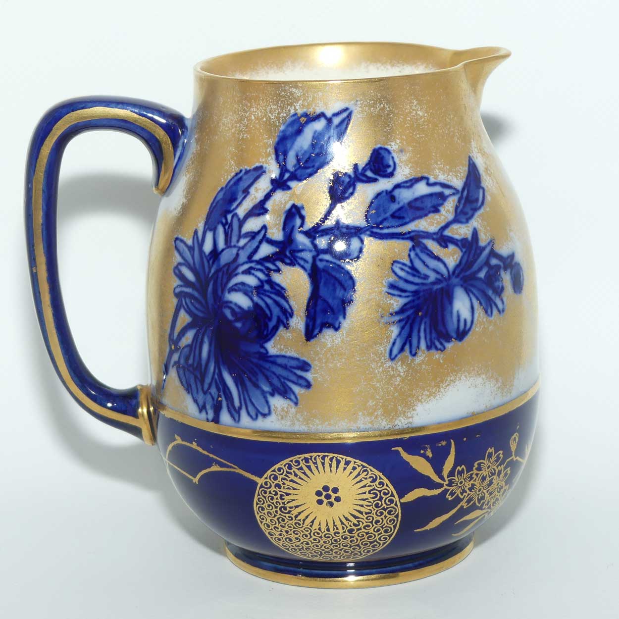 Royal Doulton Blue Iris and Daffodil jug with gilt highlights | A1147