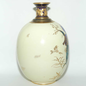 Crown Derby Blue Iris vase | Figured Neck and exceptional Gilt