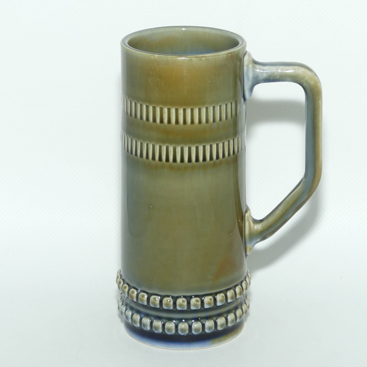 Wade Irish Porcelain | tall Irish Coffee tankard | Figured pattern | 16cm tall