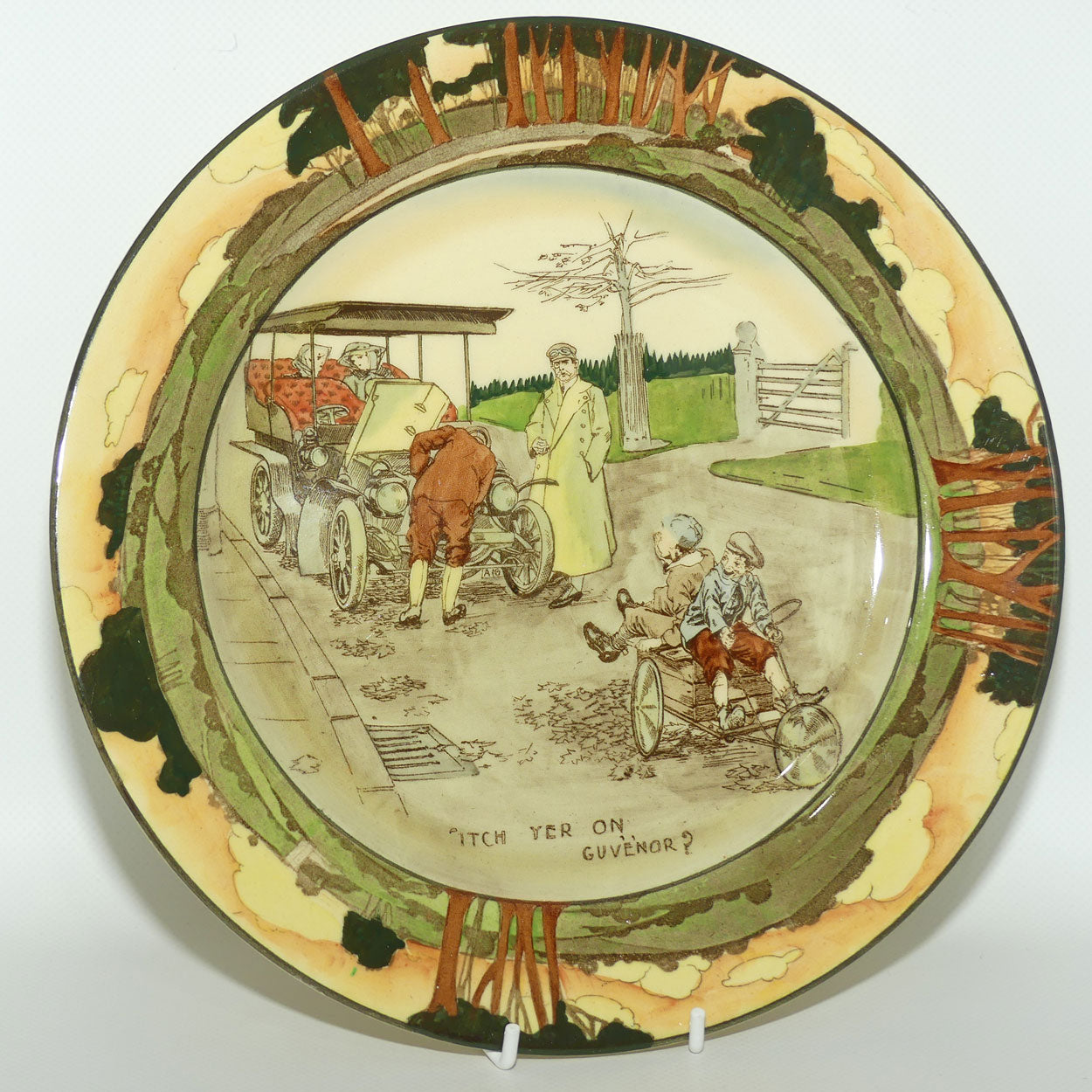 Royal Doulton Early Motoring plate D2406: 'Itch yer on... | Large #2