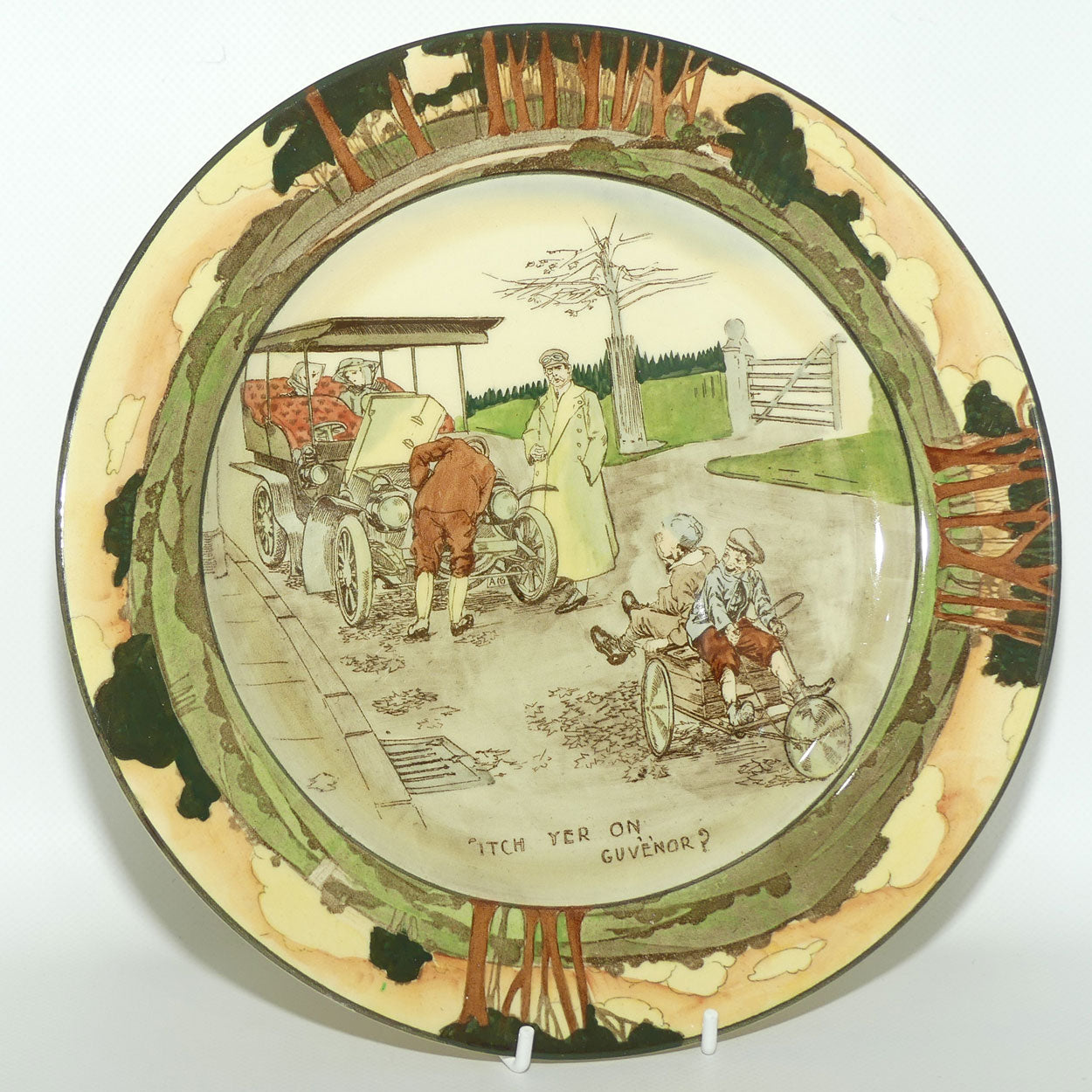 Royal Doulton Early Motoring plate D2406: 'Itch yer on... | Large #2