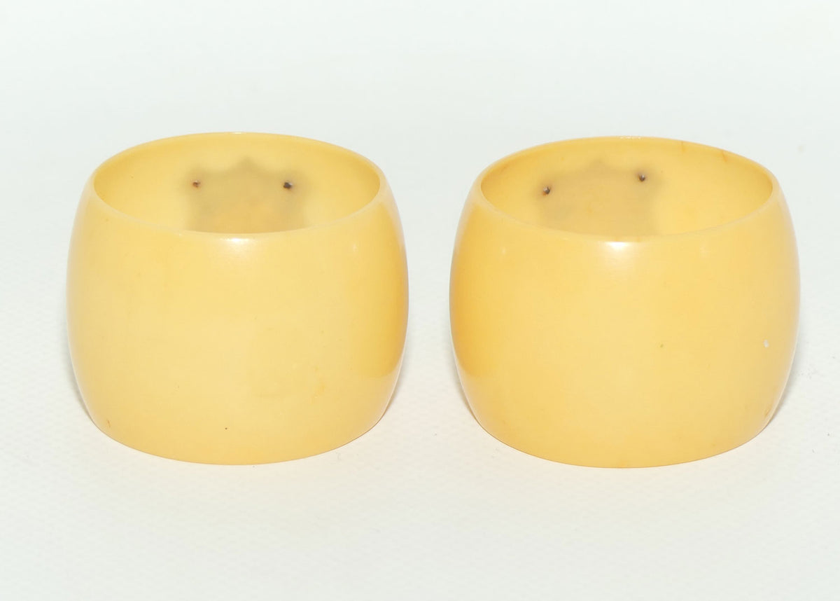Pair of Xylonite Celluloid Ivorine Napkin Rings | Bride and Groom | London 1901