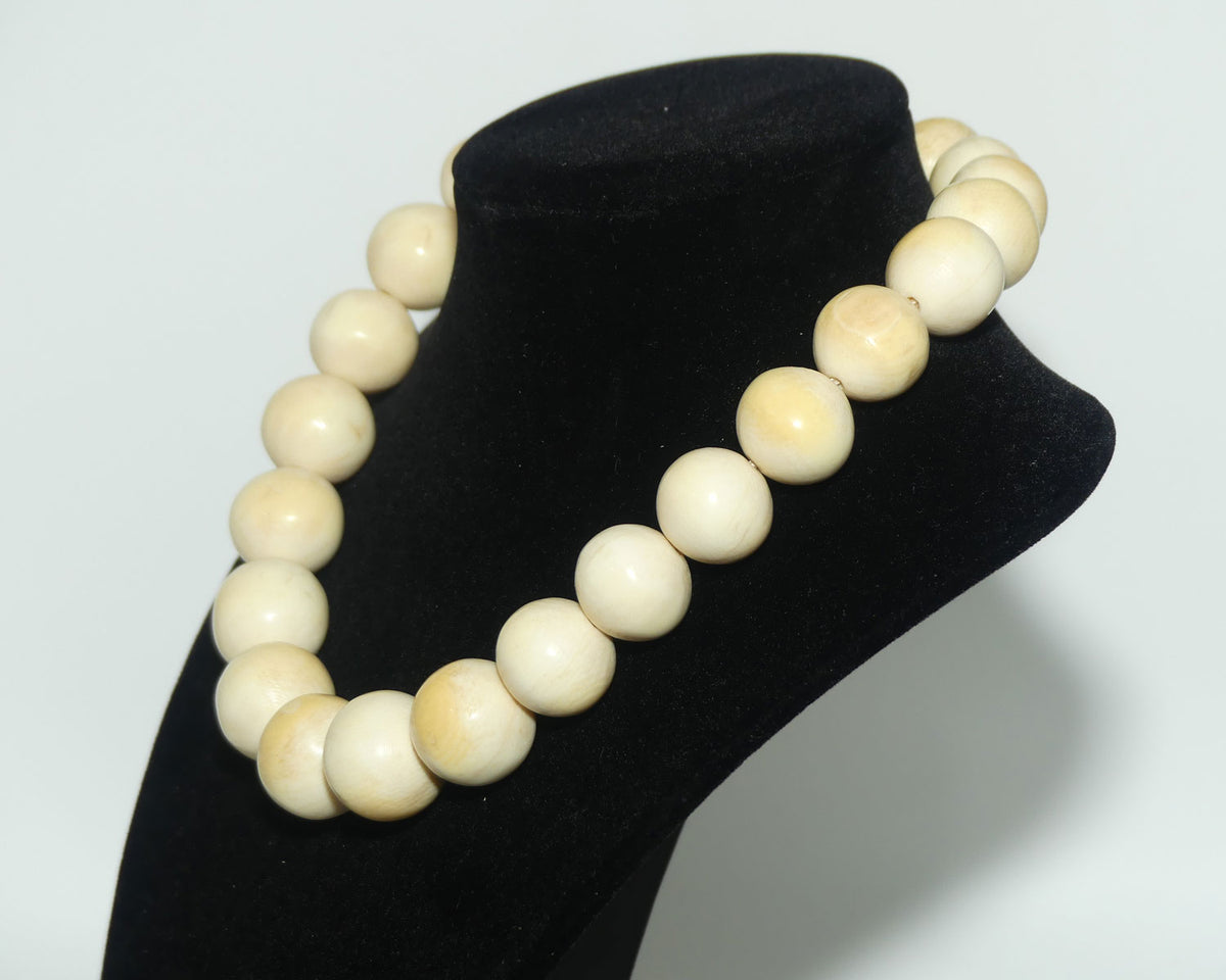 Very Heavy Antique set of Ivory Beads | 16 to 19mm thick