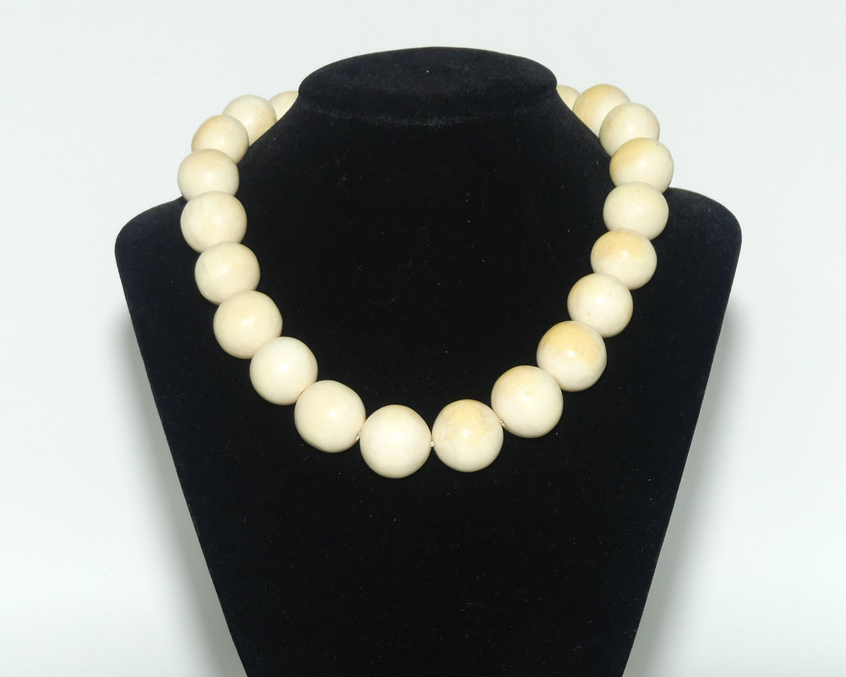 Very Heavy Antique set of Ivory Beads | 16 to 19mm thick