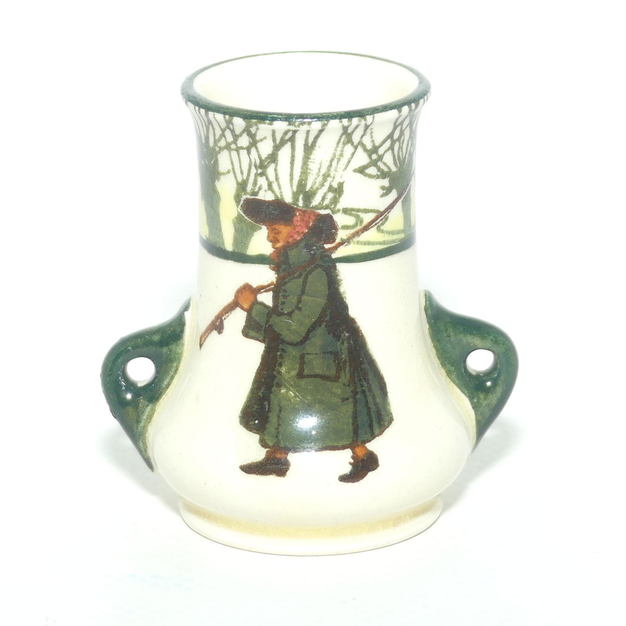 Royal Doulton Izaak Walton Gallant Fishers twin handle miniature vase | Shape 7024