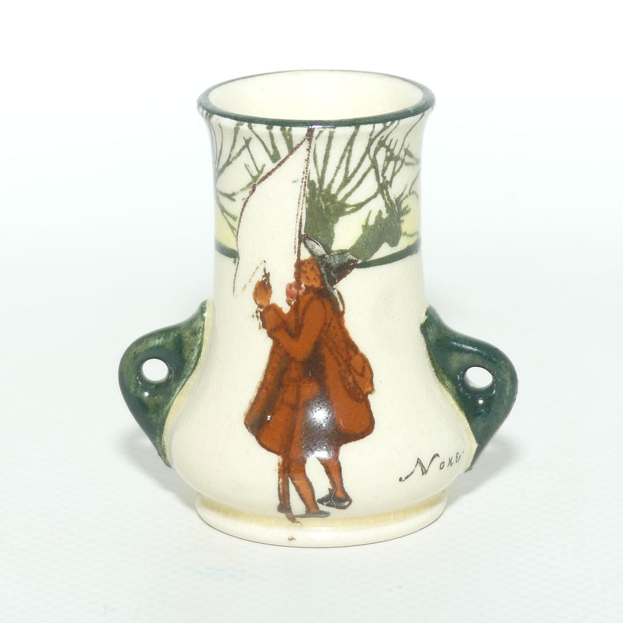 Royal Doulton Izaak Walton Gallant Fishers twin handle miniature vase | Shape 7024