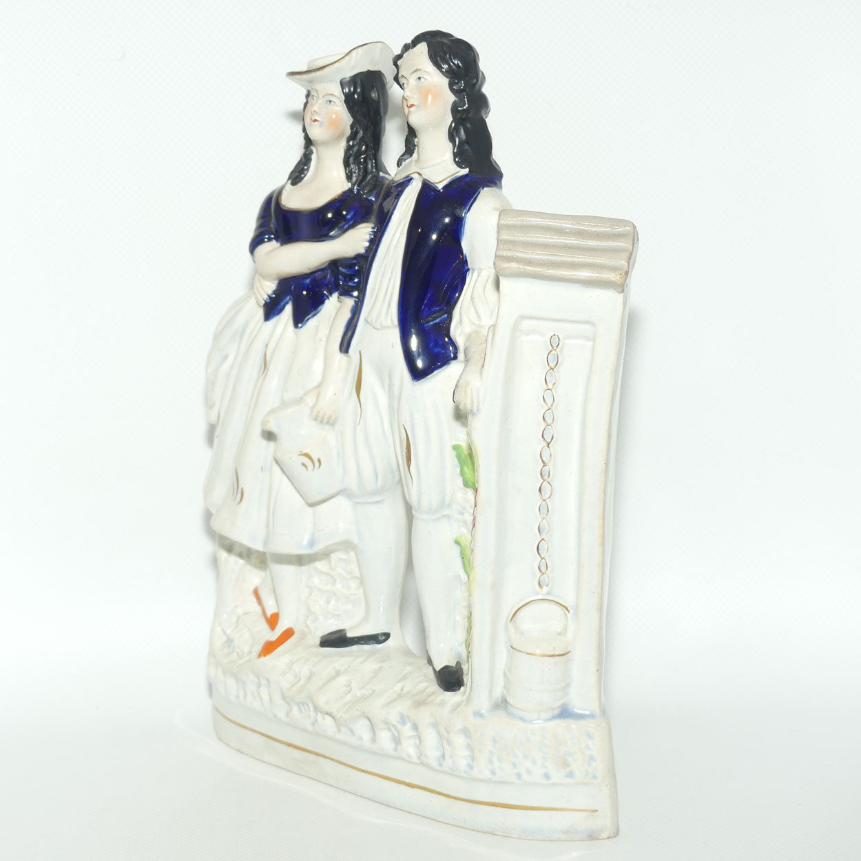 Antique Staffordshire Pottery Jack and Jill figure