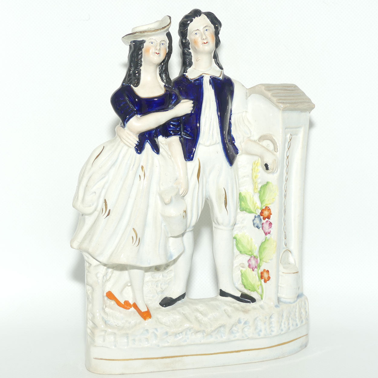Antique Staffordshire Pottery Jack and Jill figure