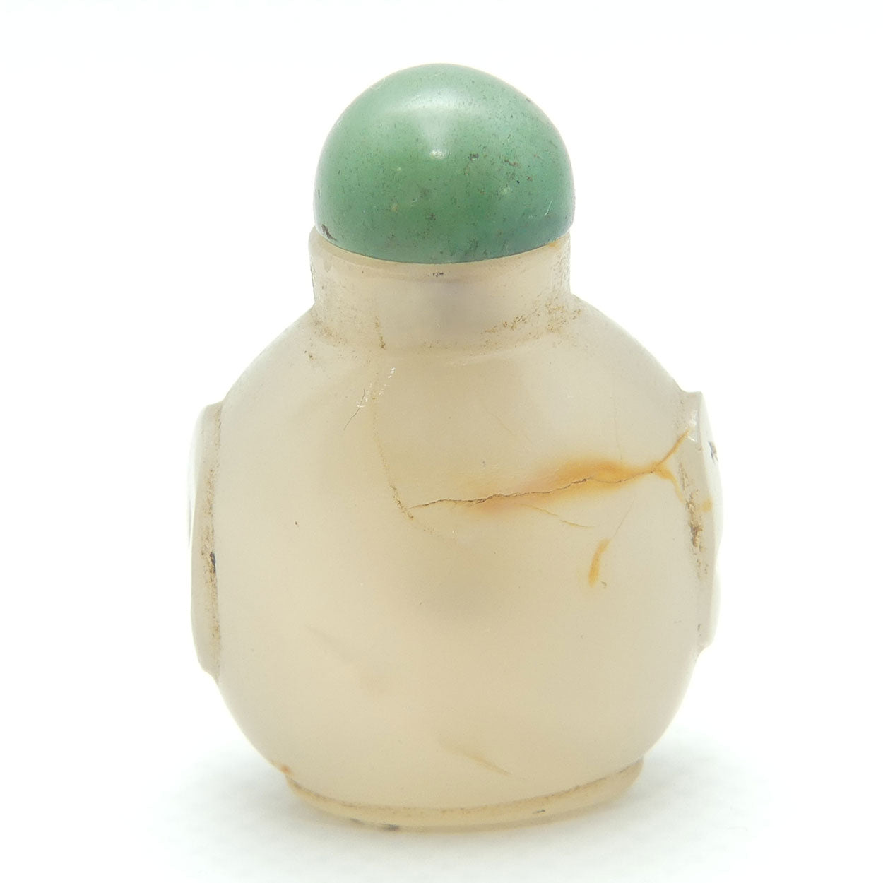 Chinese Translucent Agate Snuff Bottle | Green Top