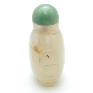 Chinese Translucent Agate Snuff Bottle | Green Top