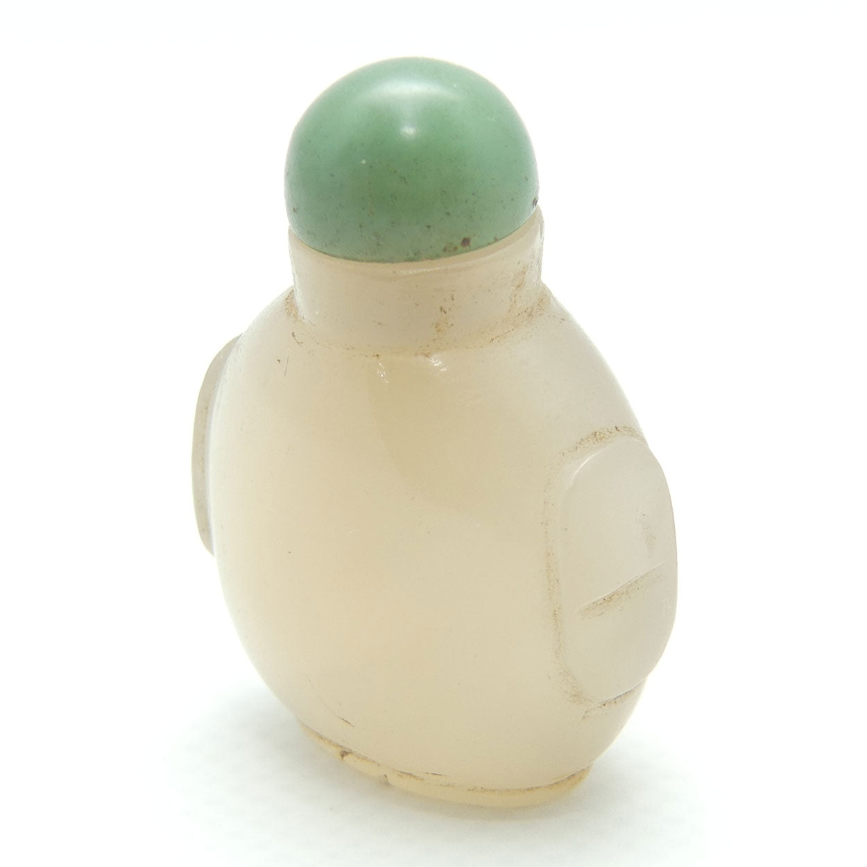 Chinese Translucent Agate Snuff Bottle | Green Top