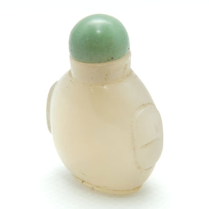 Chinese Translucent Agate Snuff Bottle | Green Top