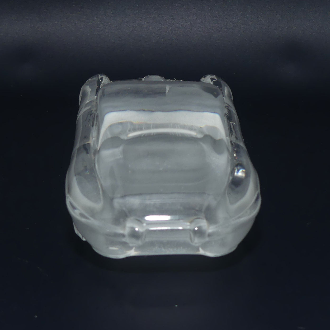 Acid Etched Glass figural paperweight on stand | Jaguar E type