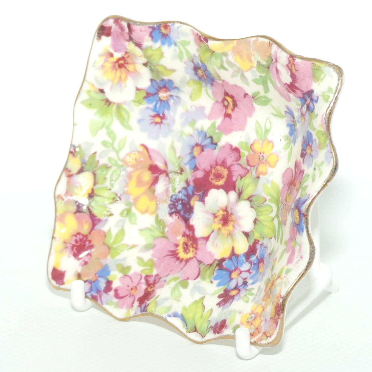 James Kent DuBarry Chintz fluted rim miniature pin dish