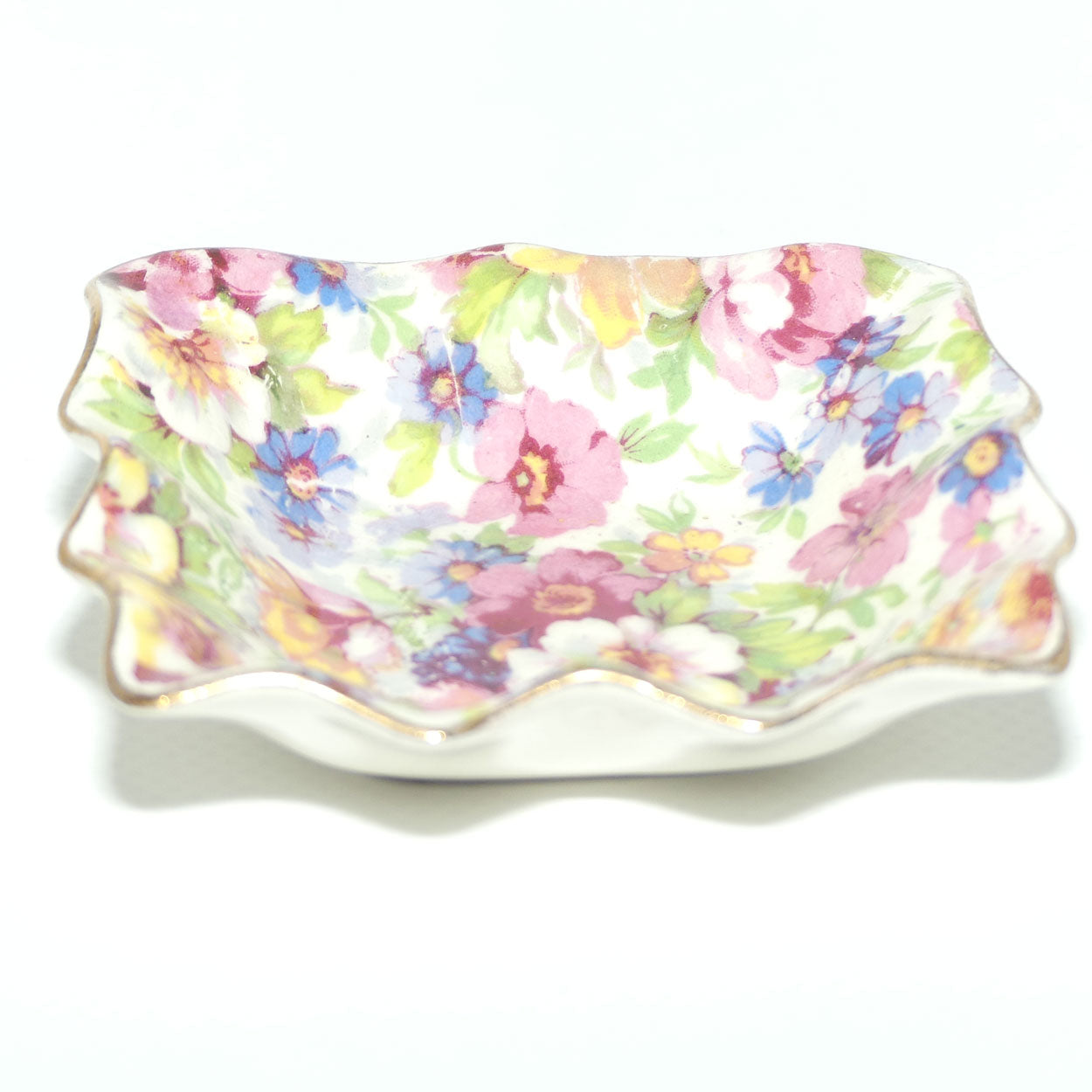 James Kent DuBarry Chintz fluted rim miniature pin dish
