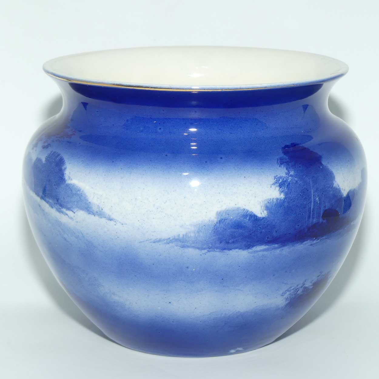 Royal Doulton Blue Childrens Regent shape jardiniere |Two girls & tiny witch|