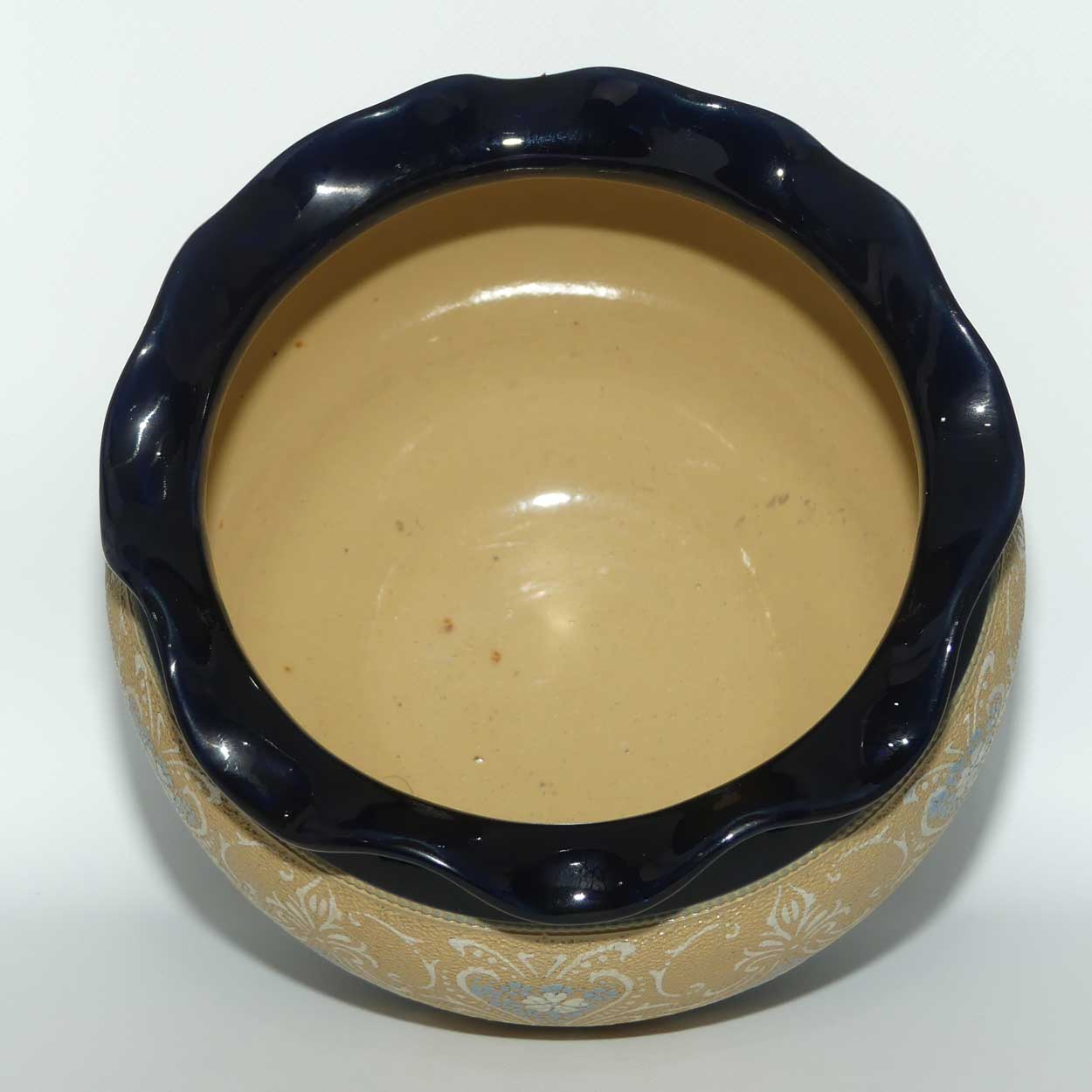 Langley Ware England Stoneware fluted rim jardiniere | Slaters Patent style