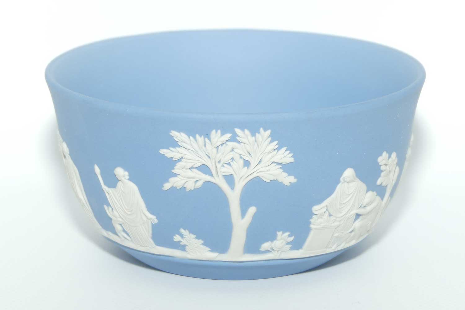 Wedgwood Jasper bowl | White on Pale Blue Grecian Maidens scene | 13cms diameter