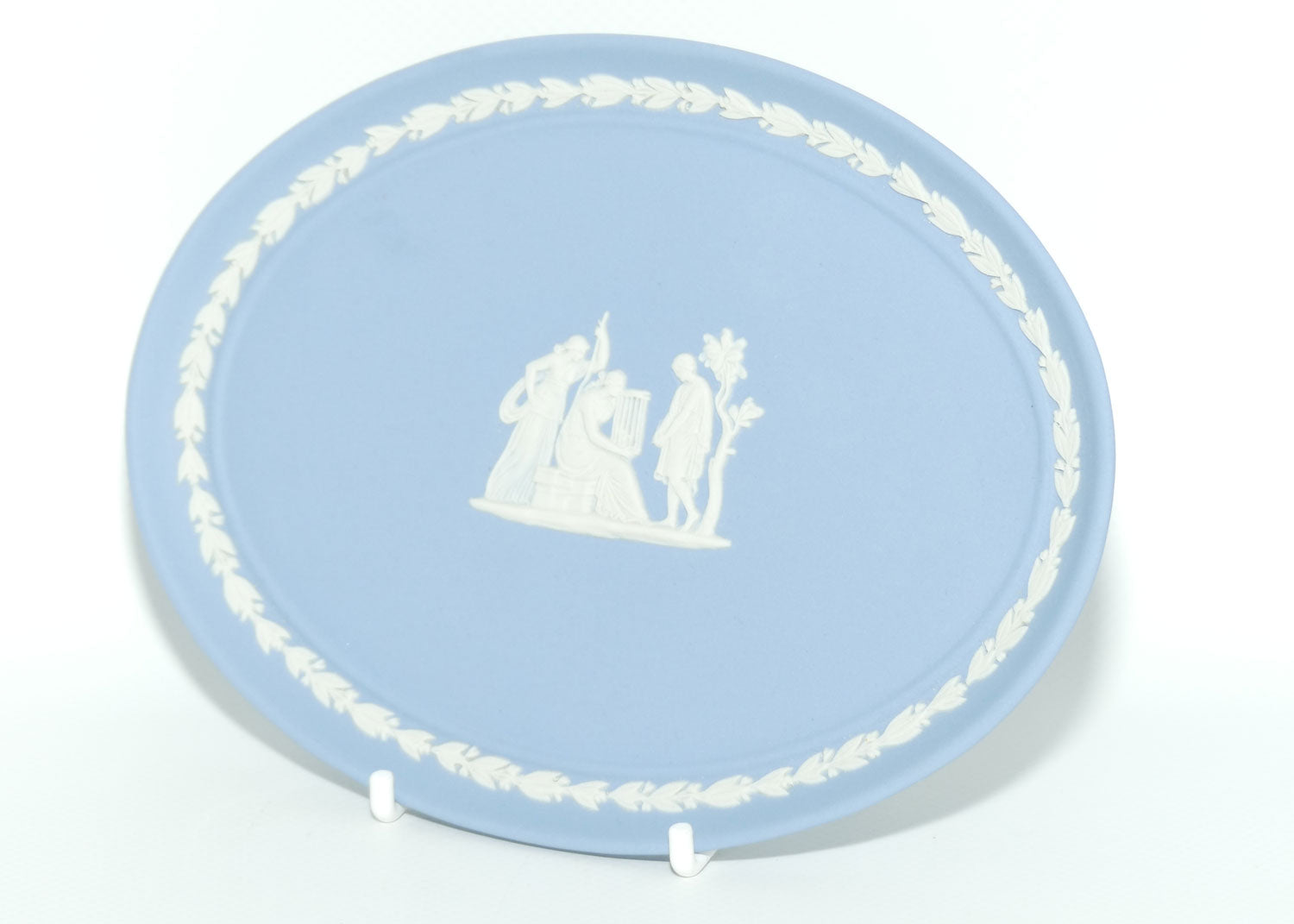 Wedgwood Jasper | White on Pale Blue | Maidens and Cage oval tray