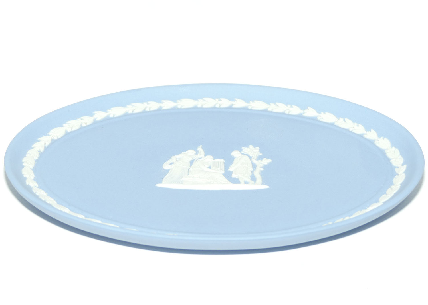 Wedgwood Jasper | White on Pale Blue | Maidens and Cage oval tray