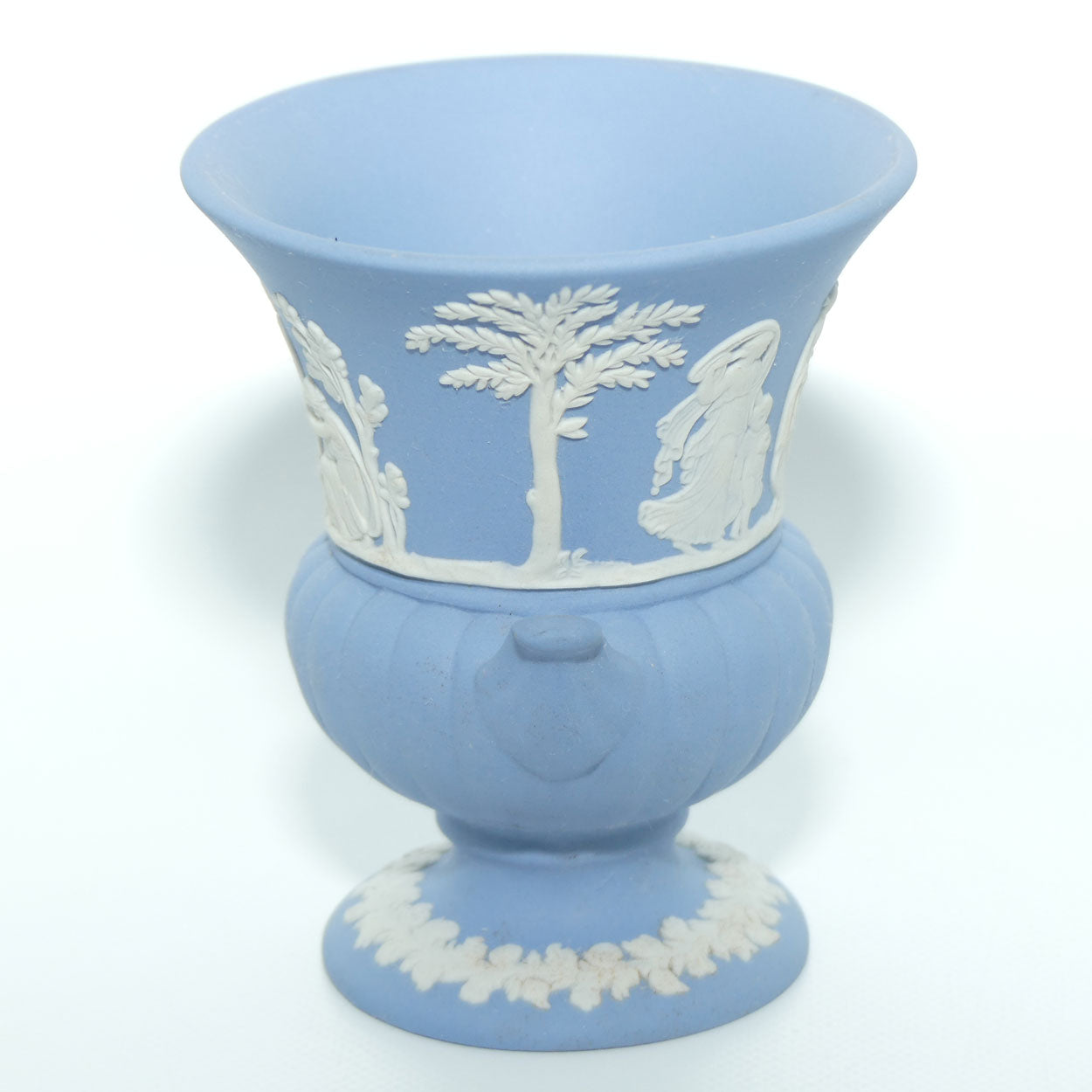 Wedgwood Jasper | White on Pale Blue | Maidens Campagna shape vase | #2