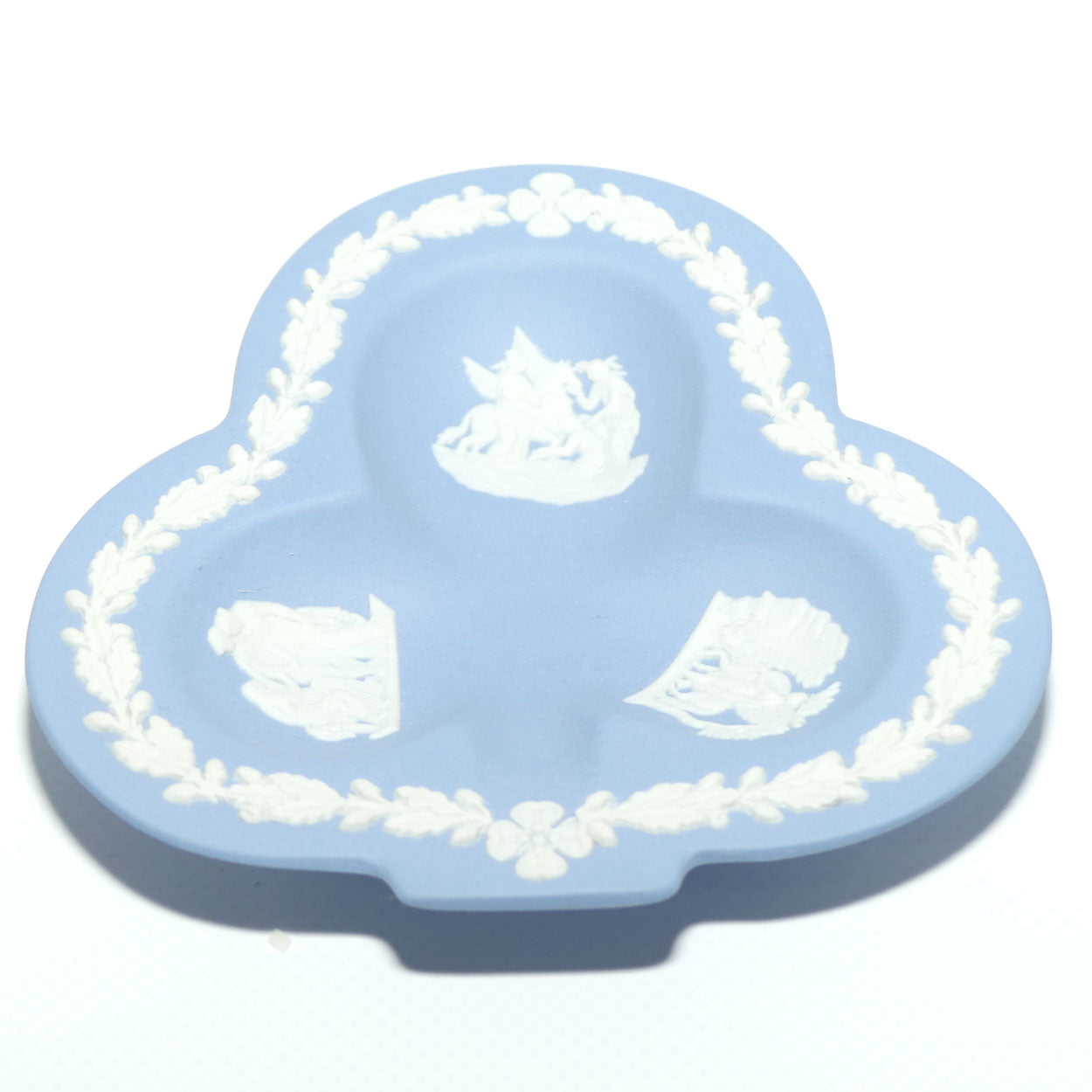 Wedgwood Jasper | White on Pale Blue | Clubs shape dish | #2