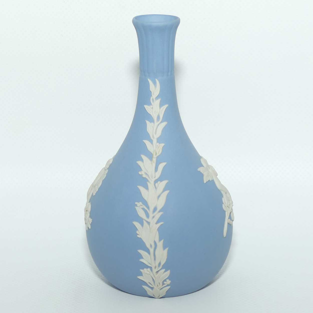 Wedgwood Jasper | White on Pale Blue | Narrow neck bud vase | Cupid design | #1