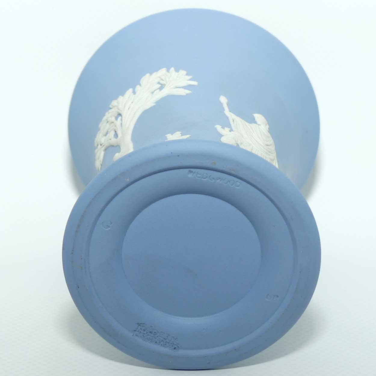 Wedgwood Jasper | White on Pale Blue | Flaired and Footed vase | #3