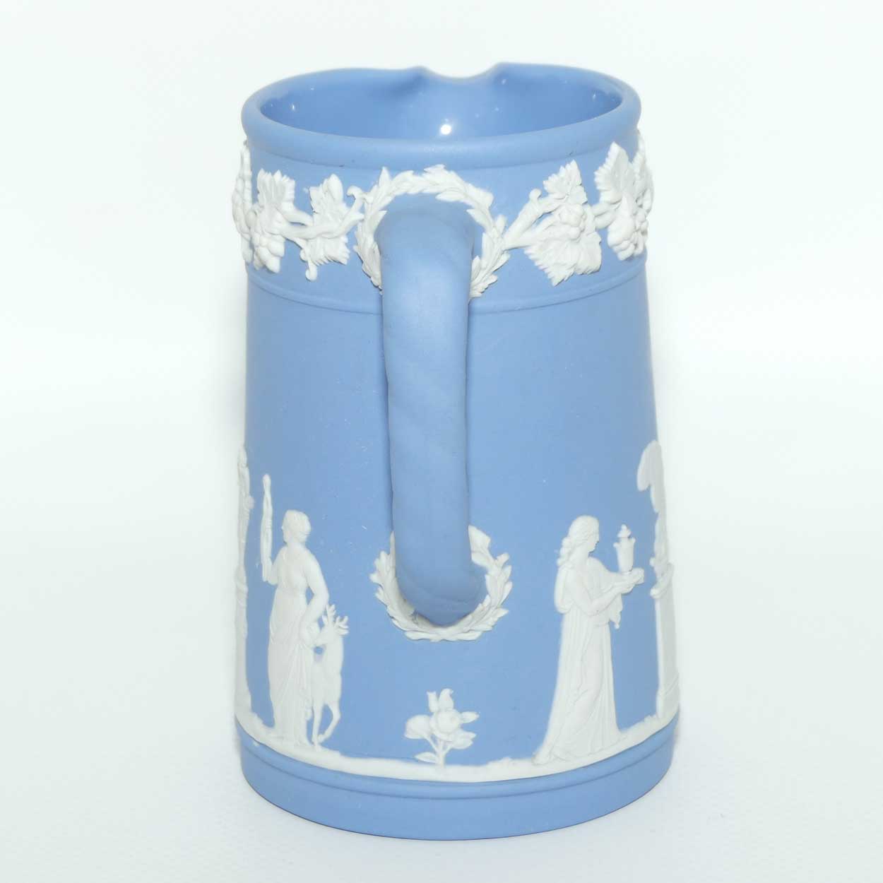 Wedgwood Jasper jug | White on Pale Blue Grecian Maidens scene | 11cms tall