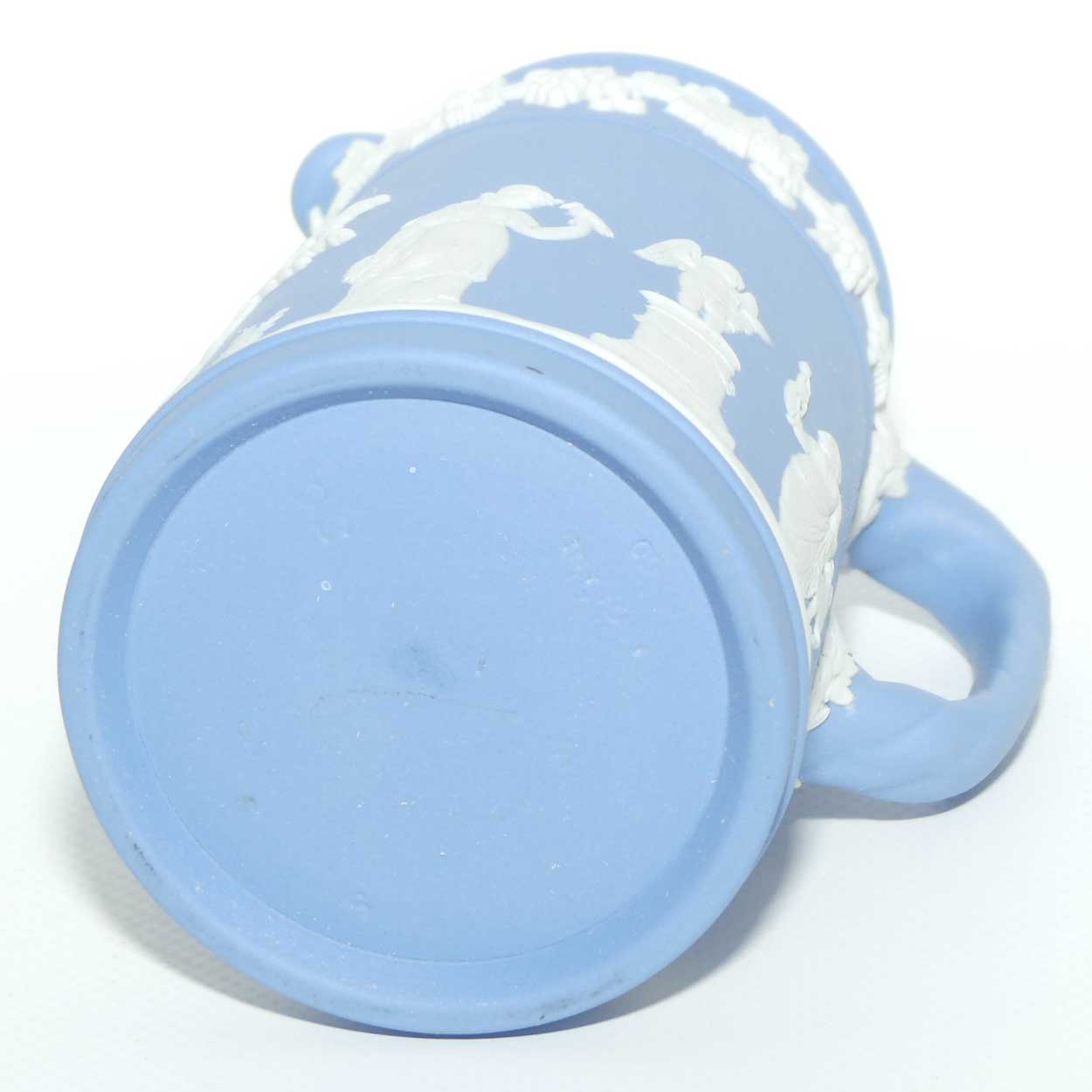 Wedgwood Jasper jug | White on Pale Blue Grecian Maidens scene | 11cms tall