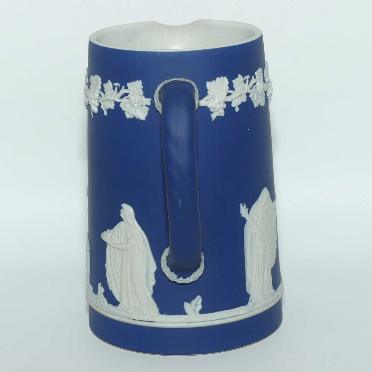 Adams Tunstall Jasper jug | White on Dark Blue | 15cm tall