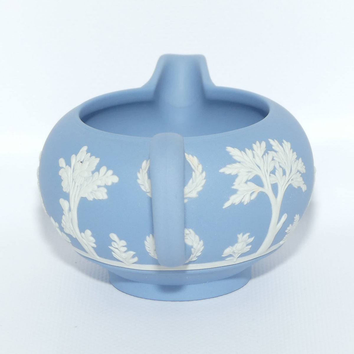 Wedgwood Jasper | White on Pale Blue milk jug and lidded sugar bowl