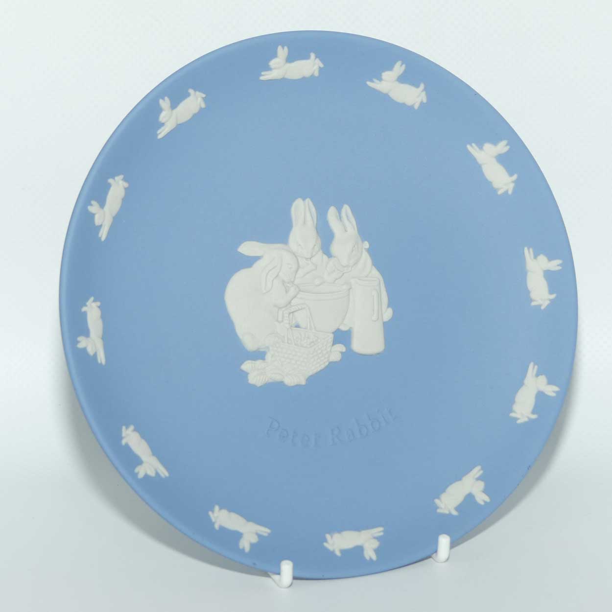 Wedgwood Jasper | White on Pale Blue Peter Rabbit plate | 16.5cm diameter