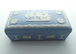 Wedgwood Jasper | White on Pale Blue | Well decorated Rectangular box 