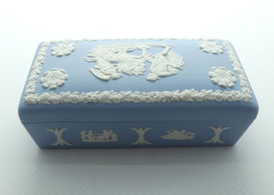 Wedgwood Jasper | White on Pale Blue | Well decorated Rectangular box 