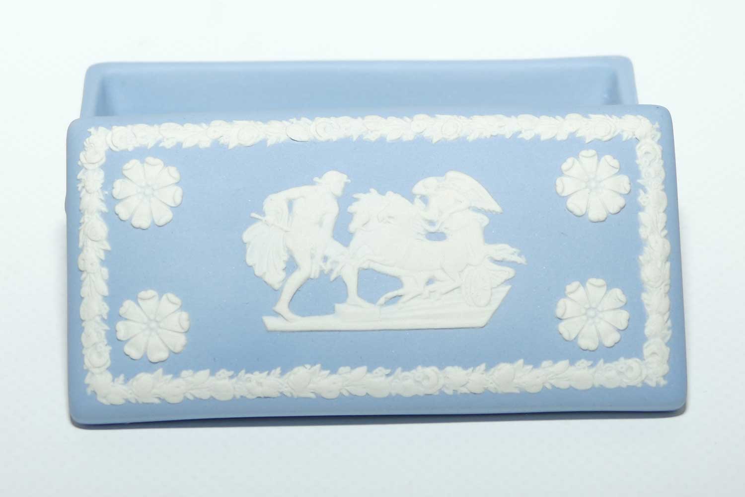 Wedgwood Jasper | White on Pale Blue | Well decorated Rectangular box | #1